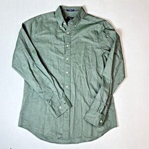 GANT The Oxford Shirt Fitted Long Sleeve Button Down Green Men's Size L